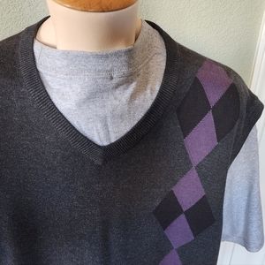 AXIST Sweater Vest Adult Extra Large XL Grey Knit Mens Preppy NWT.